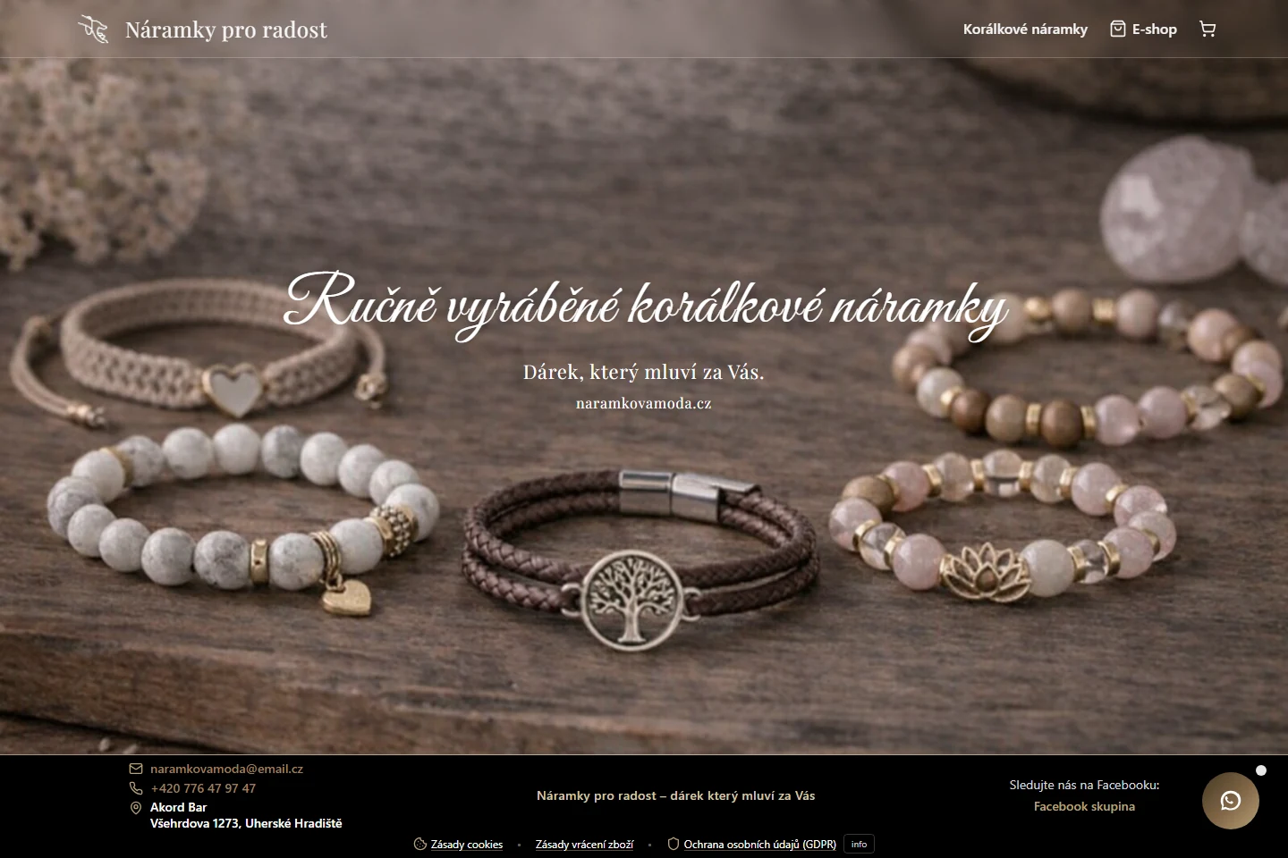 Úvodní stránka Náramkové módy s korálkovými náramky a vstupem do e-shopu